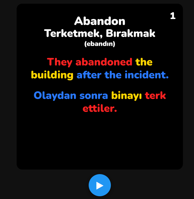 İngilizce En Önemli 500 Fiil | Renkli Çeviri Tekniği