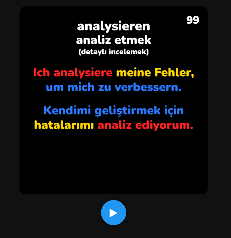 Almanca En Önemli 100 Fiil | Renkli Çeviri Tekniği