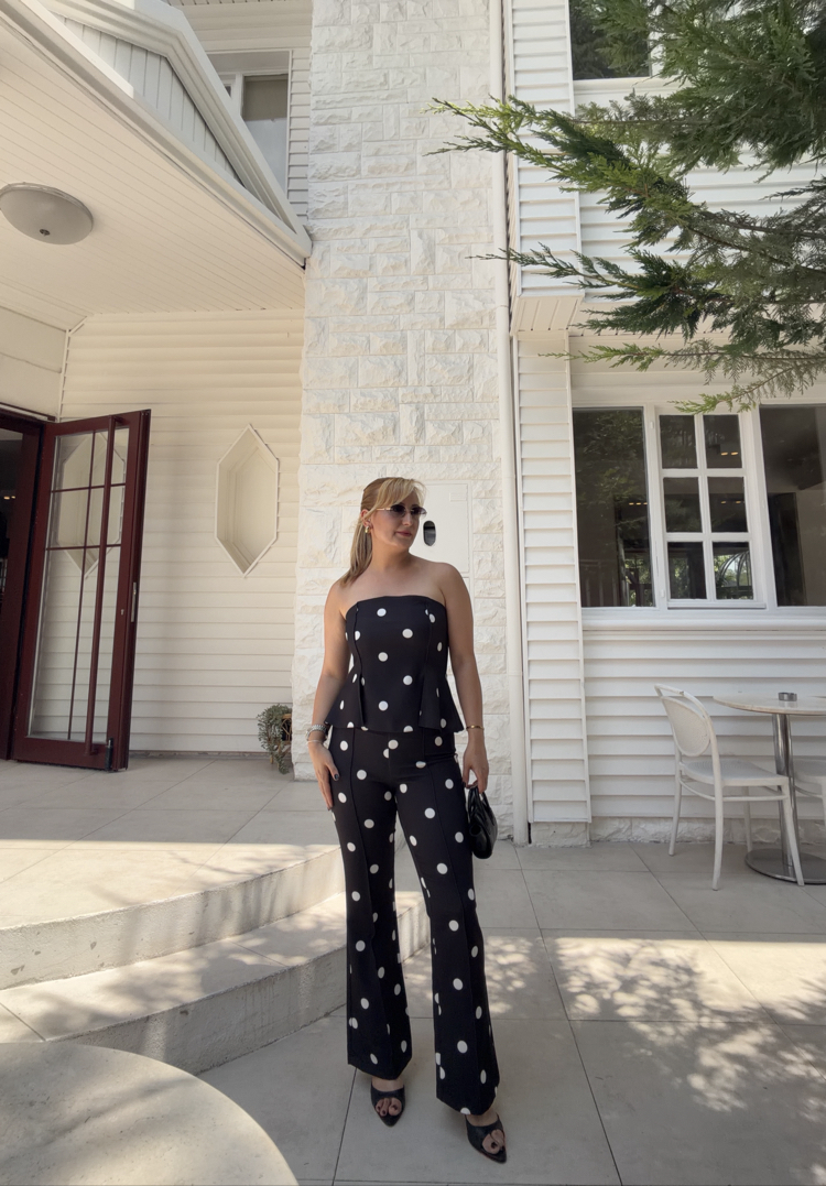 Straplez Puantiyeli Tulum 