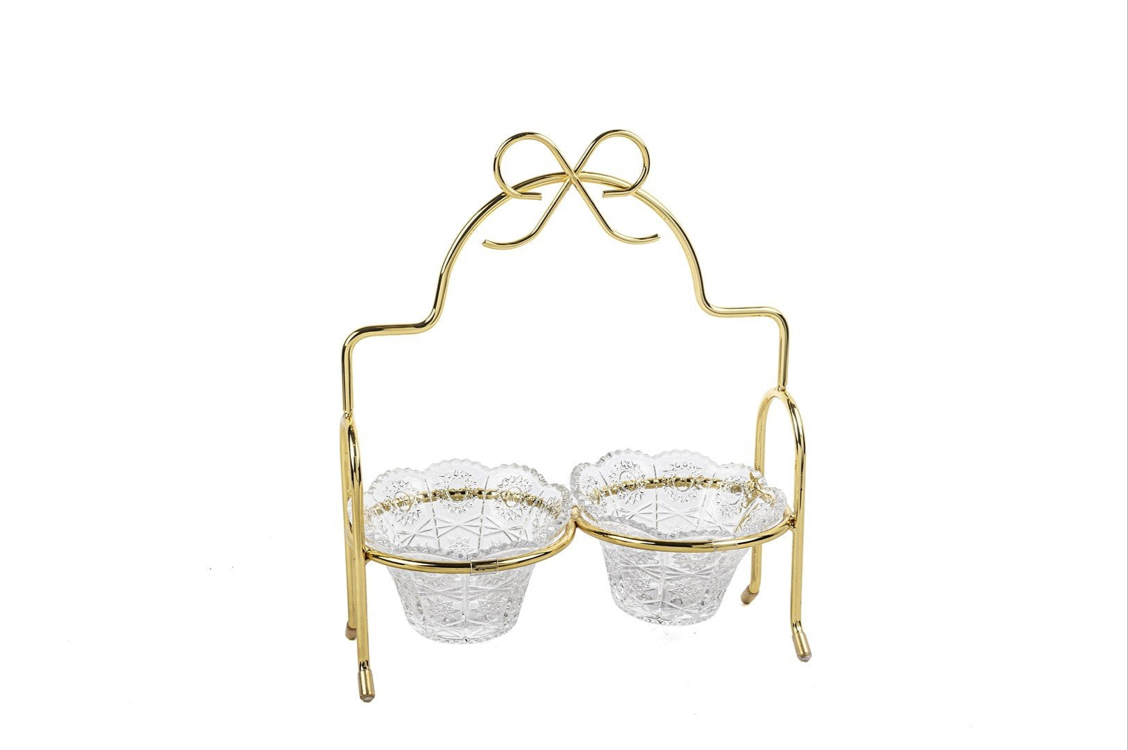 Mikasa moor gold Fİyonk Kulplu 2li Çerezlik Standı 24x29cm