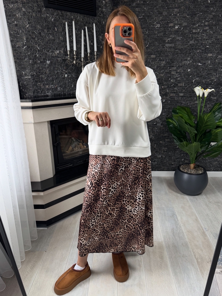 Leopar desenli sweat