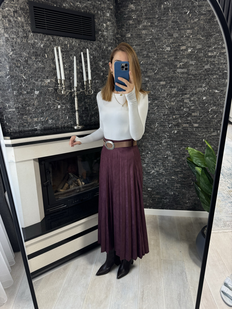 Süet bordo etek❤️