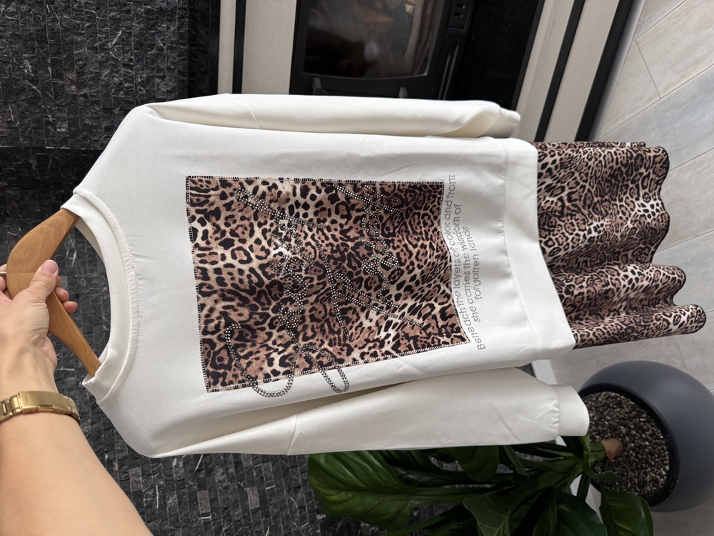 Leopar desenli sweat
