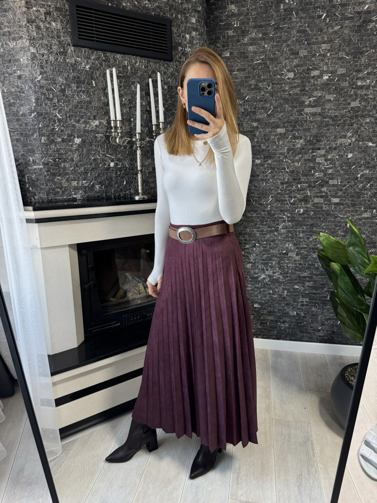 Süet bordo etek❤️
