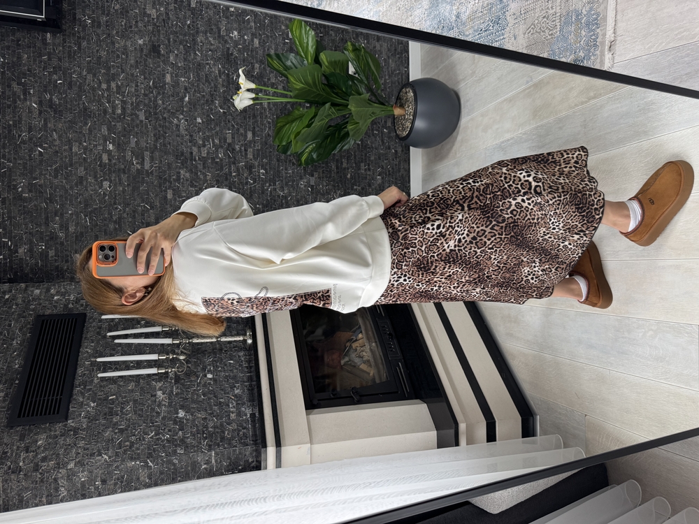 Leopar desenli sweat