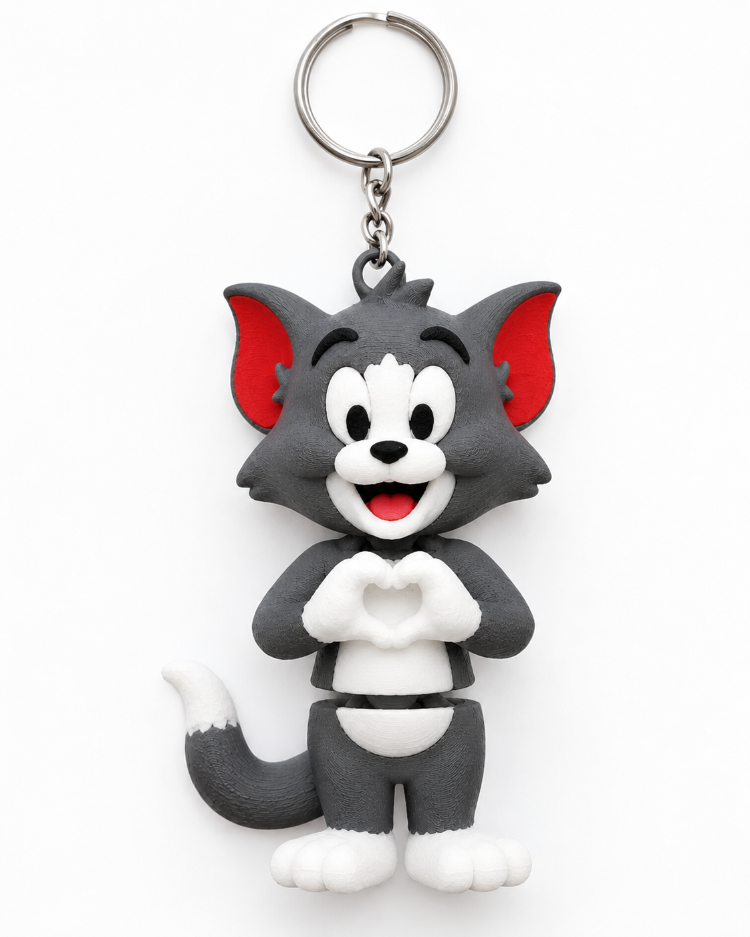 3D Baskı Tom Kedi Anahtarlık