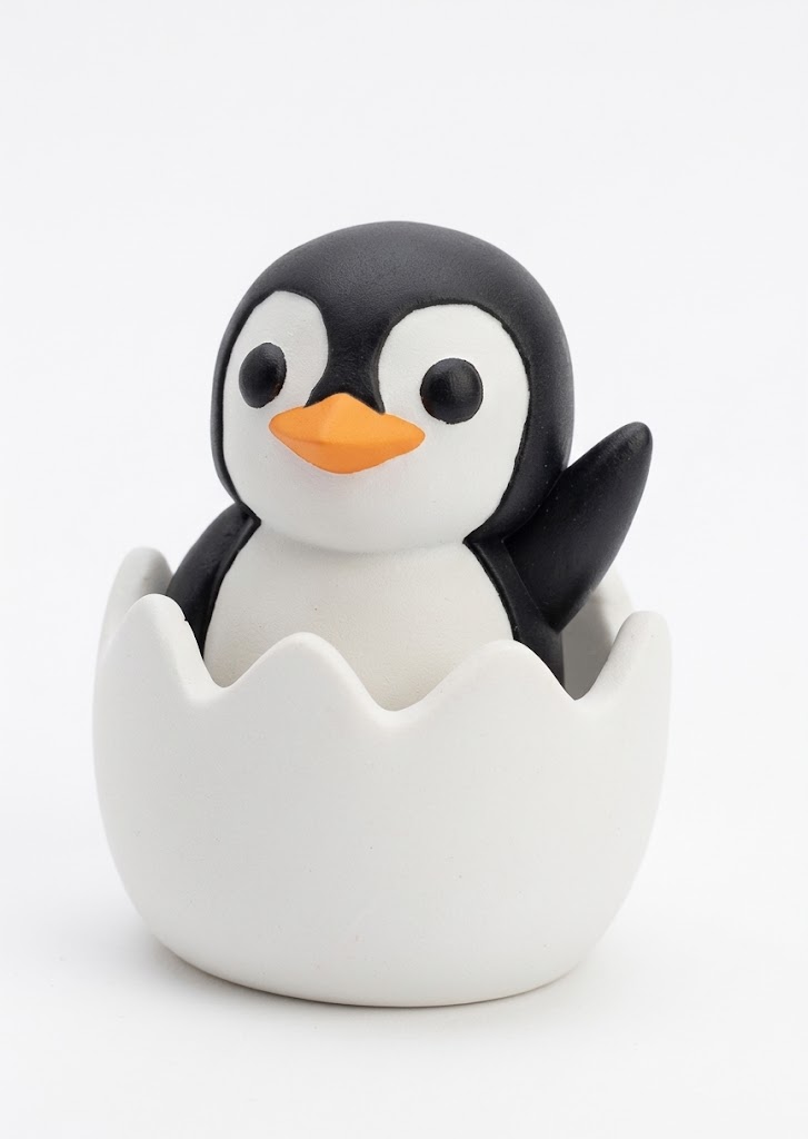 3D Mekanik Clicker Tuşlu Bebek Penguen Anahtarlık Fidget Toy