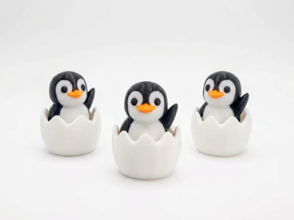 3D Mekanik Clicker Tuşlu Bebek Penguen Anahtarlık Fidget Toy