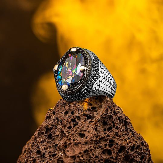 MİSTİK TOPAZ TAŞLI GÜMÜŞ YÜZÜK