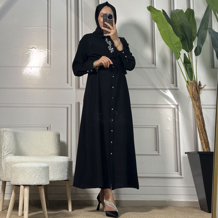 my312 bağlamalı taşlı elbise