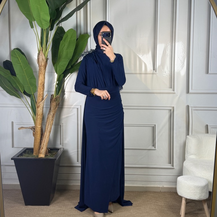 My312 Omzu Aksesuarlı Elbise
