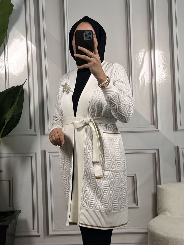 ghisa (3renk) kabartma simli/düz desenli hırka