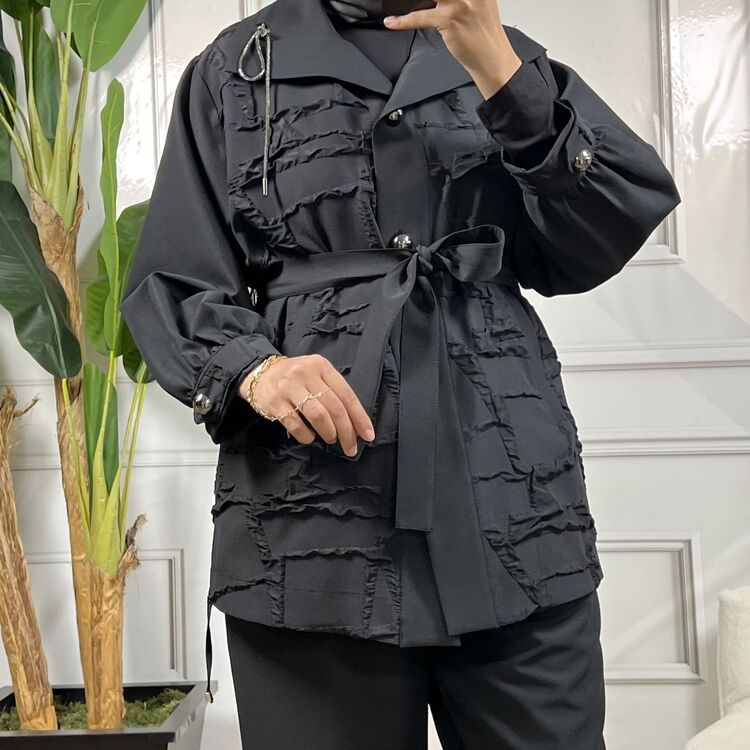 my312 siyah düğmeli halat takım