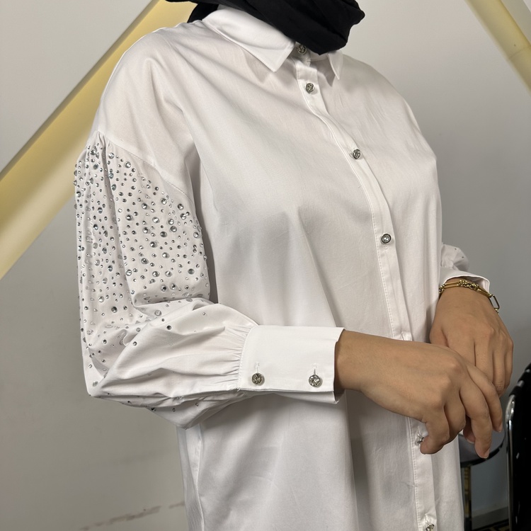 Ghisa kolları taşlı gömlek