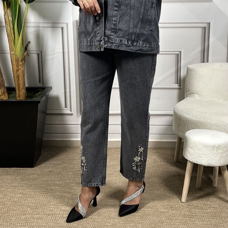 my312 (2 renk) paçası taşlı Jean pantolon