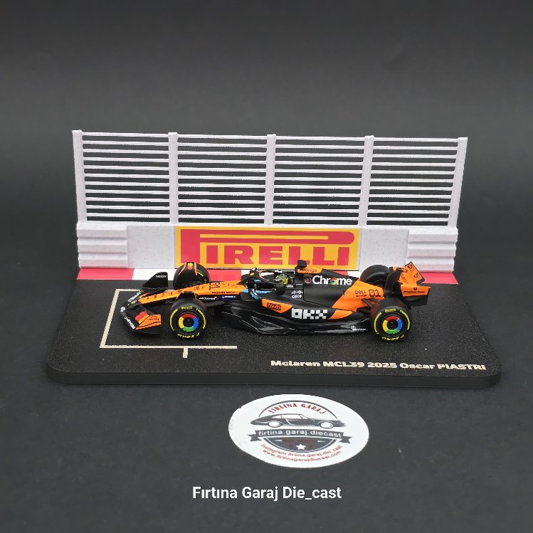 1:43 Oscar Piastri 2025 Grid Diziliş Dioraması Pilotlu Model 