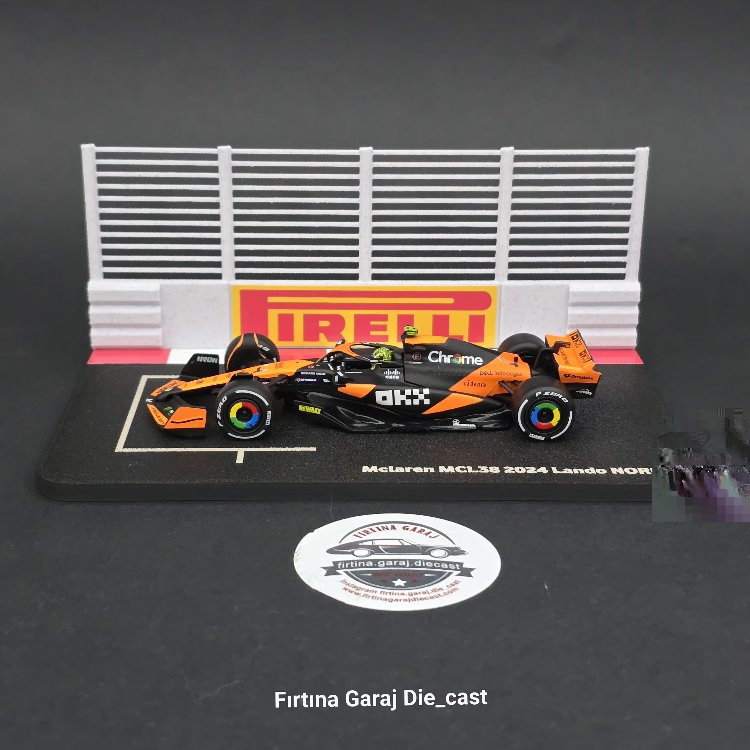 1:43 Lando Noris 2024 Grid Diziliş Dioraması Pilotlu Model