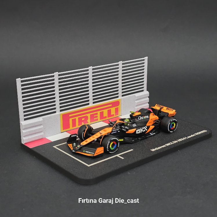 1:43 Lando Noris 2024 Grid Diziliş Dioraması Pilotlu Model