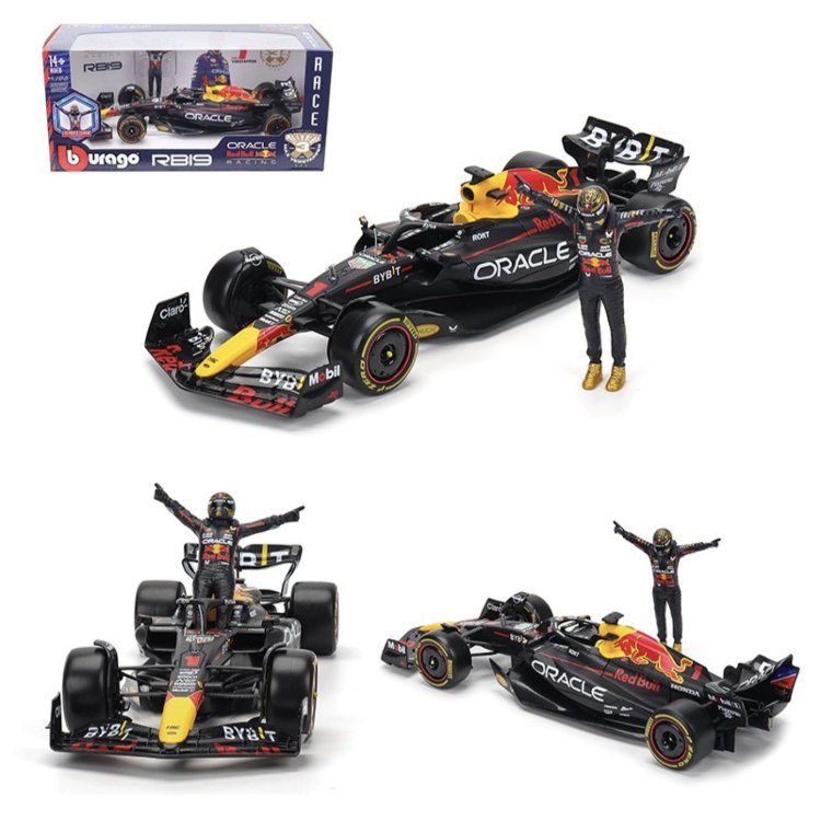 1:24 Redbull Oracle RB19 Max Verstappen 2023 Dünya Şampiyonu Figürlü Model