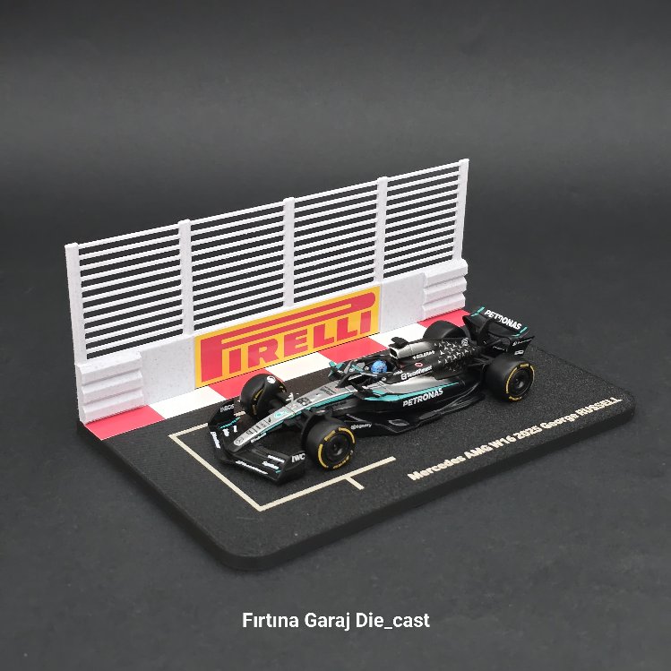 1:43 George Russell 2025 Grid Diziliş Dioraması Pilotlu Model