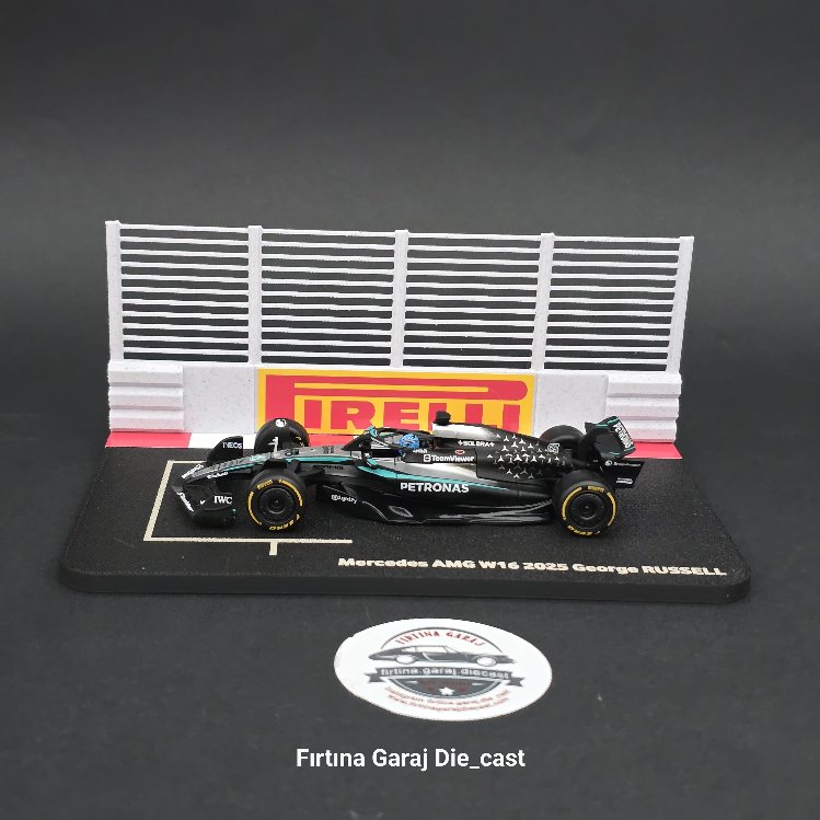 1:43 George Russell 2025 Grid Diziliş Dioraması Pilotlu Model