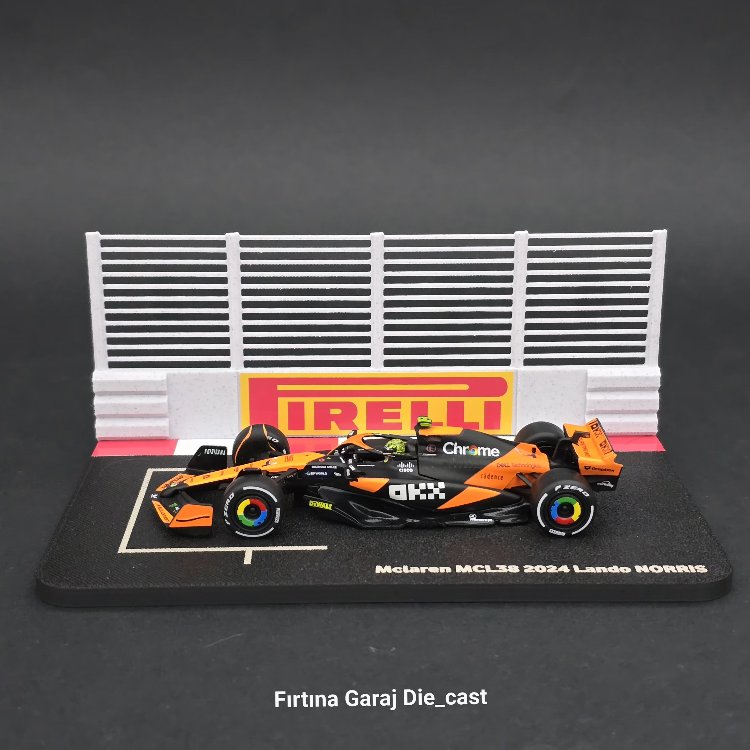 1:43 Lando Noris 2024 Grid Diziliş Dioraması Pilotlu Model