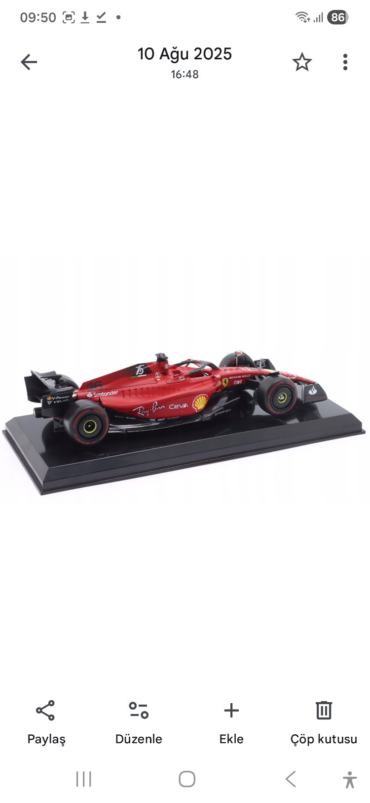 1:24 Ferrari F1 75 Charles Leclerc 2022