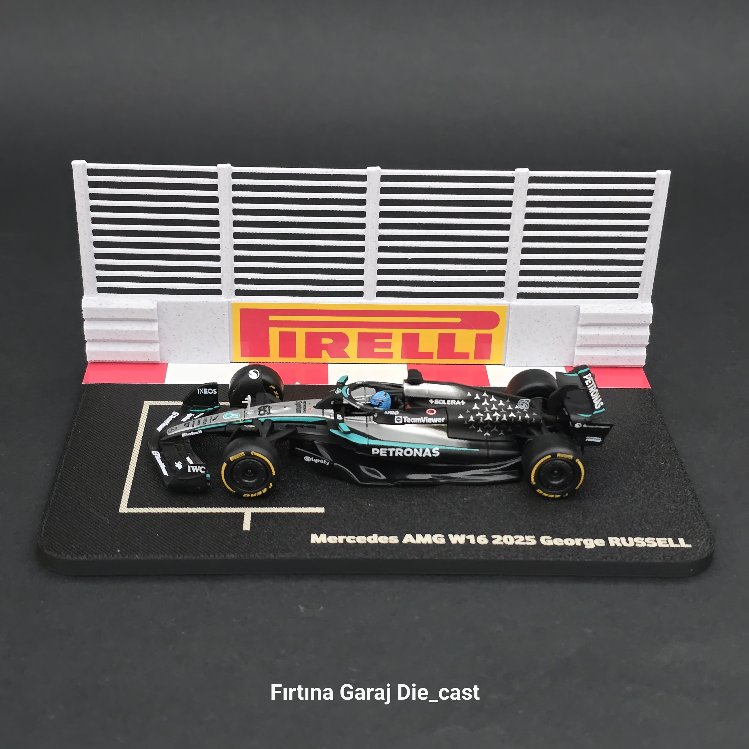 1:43 George Russell 2025 Grid Diziliş Dioraması Pilotlu Model