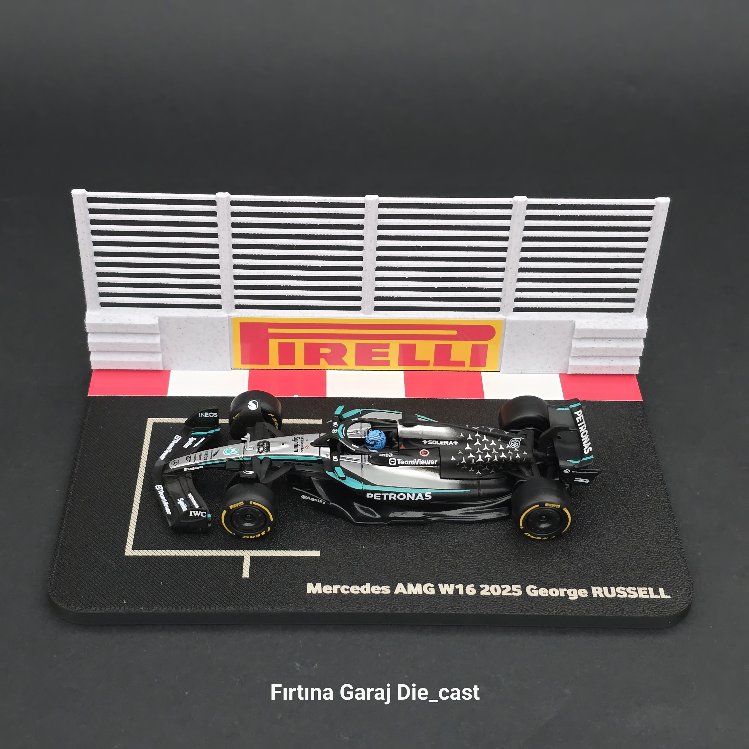 1:43 George Russell 2025 Grid Diziliş Dioraması Pilotlu Model