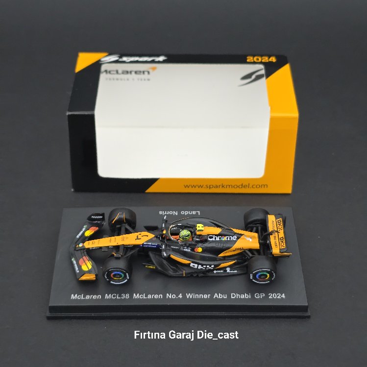 64 Spark Mclaren MCL38 Lando Noris 2024 Abu Dhabi GP Kazanan