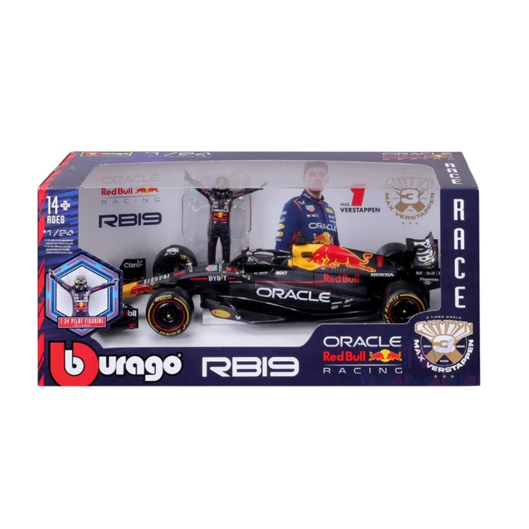 1:24 Redbull Oracle RB19 Max Verstappen 2023 Dünya Şampiyonu Figürlü Model