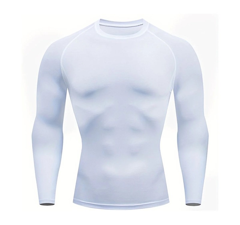 Baskısız Beyaz Uzun Kollu Compression T-Shirt