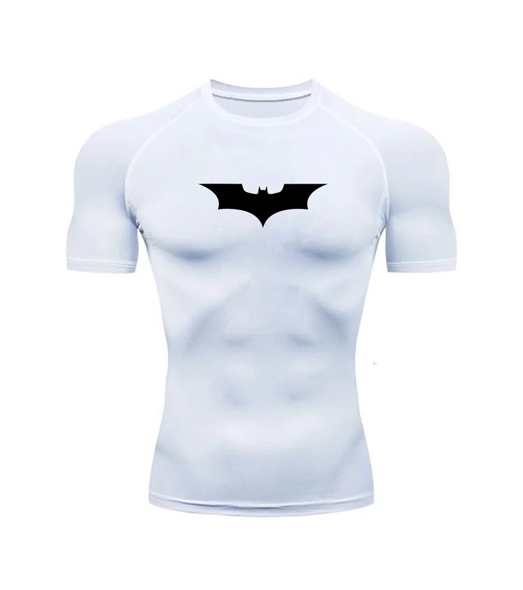 Batman v2 Beyaz Kısa Kollu Compression T-Shirt