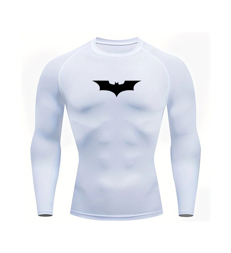 Batman v2 Beyaz Uzun Kollu Compression T-Shirt
