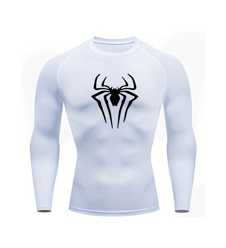 Spider-Man Beyaz Uzun Kollu Compression T-Shirt