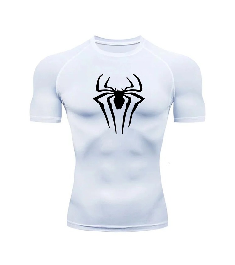 Spider-Man Beyaz Kısa Kollu Compression T-Shirt