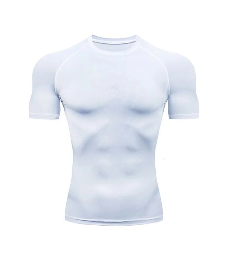 Baskısız Beyaz Kısa Kollu Compression T-Shirt
