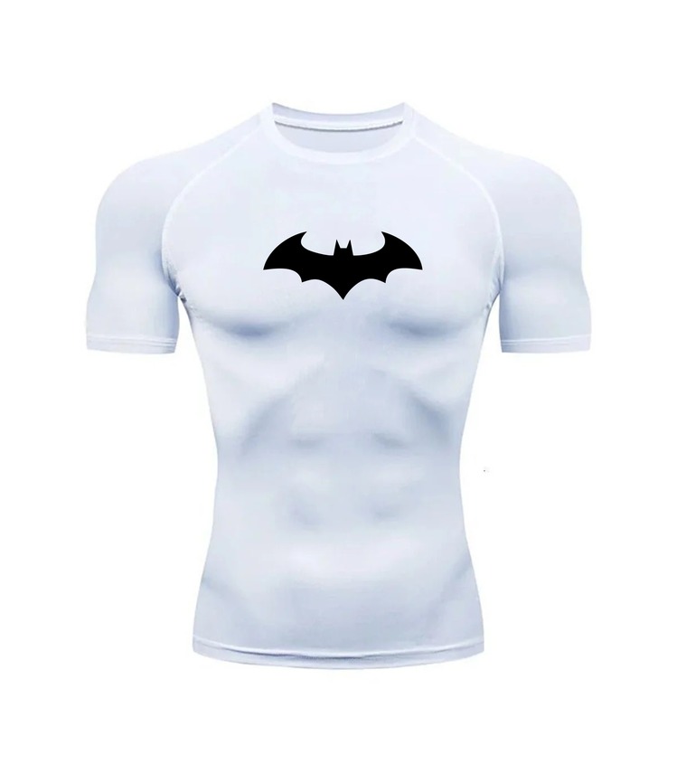 Batman Beyaz Kısa Kollu Compression T-Shirt