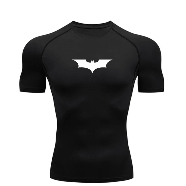 Batman v2 Siyah Kısa Kollu Compression T-Shirt