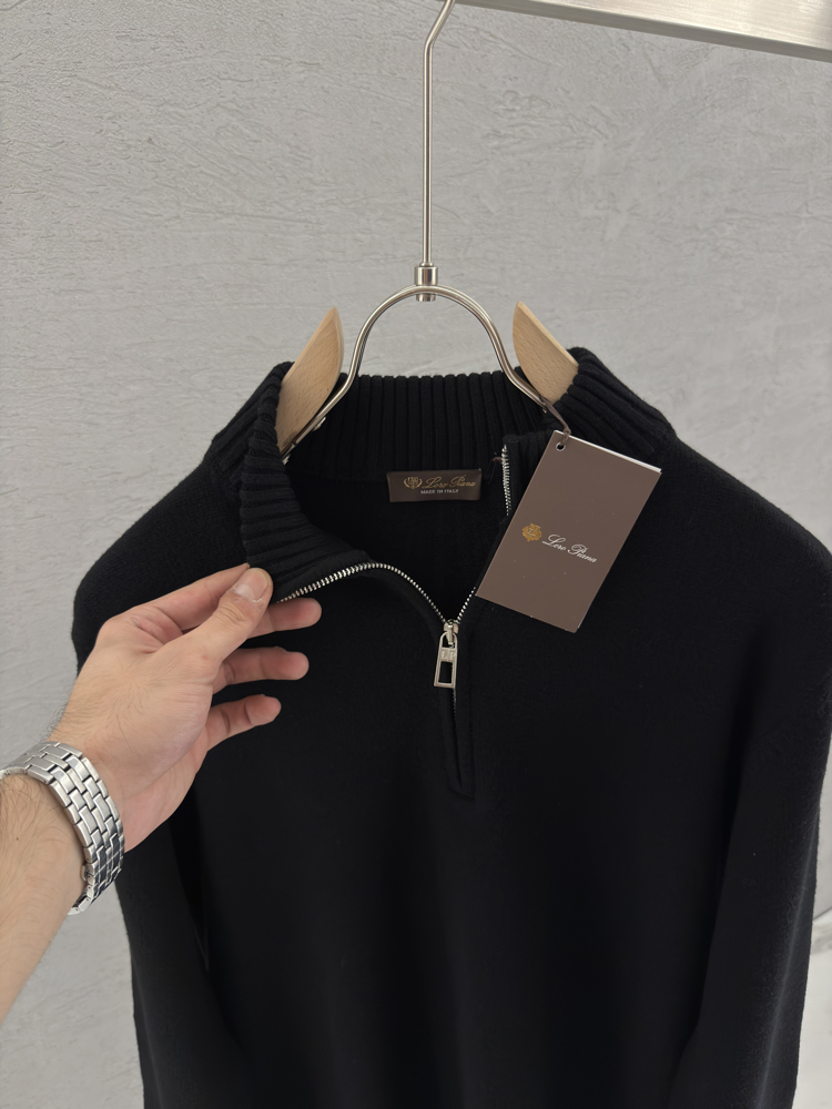 LORO PIANA Premium Half Zip (Siyah)