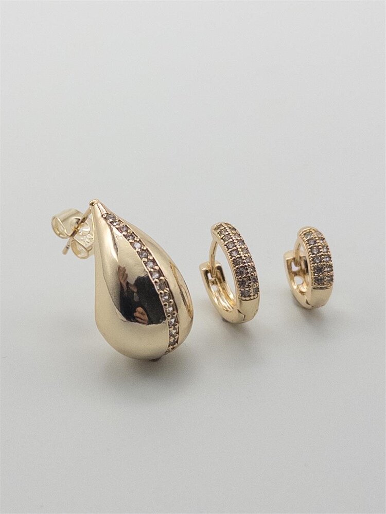 Vip Üçlü Gold - Silver Küpe