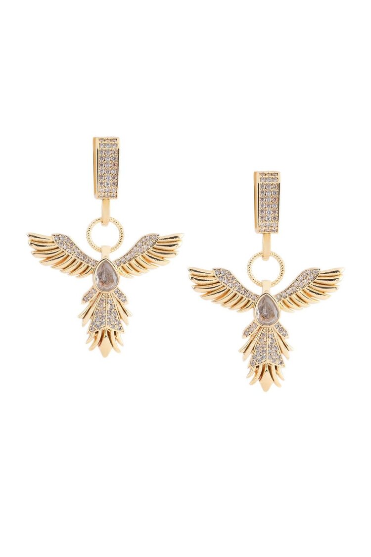Vip Zirkon Taşlı Gold Küpe