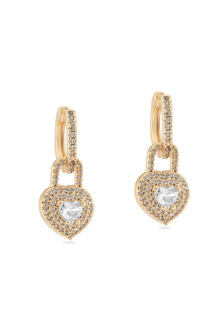 Vip Zirkon Taşlı Gold Küpe
