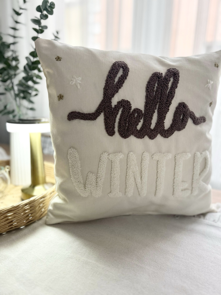 Hello winter punch yastık kılıfı