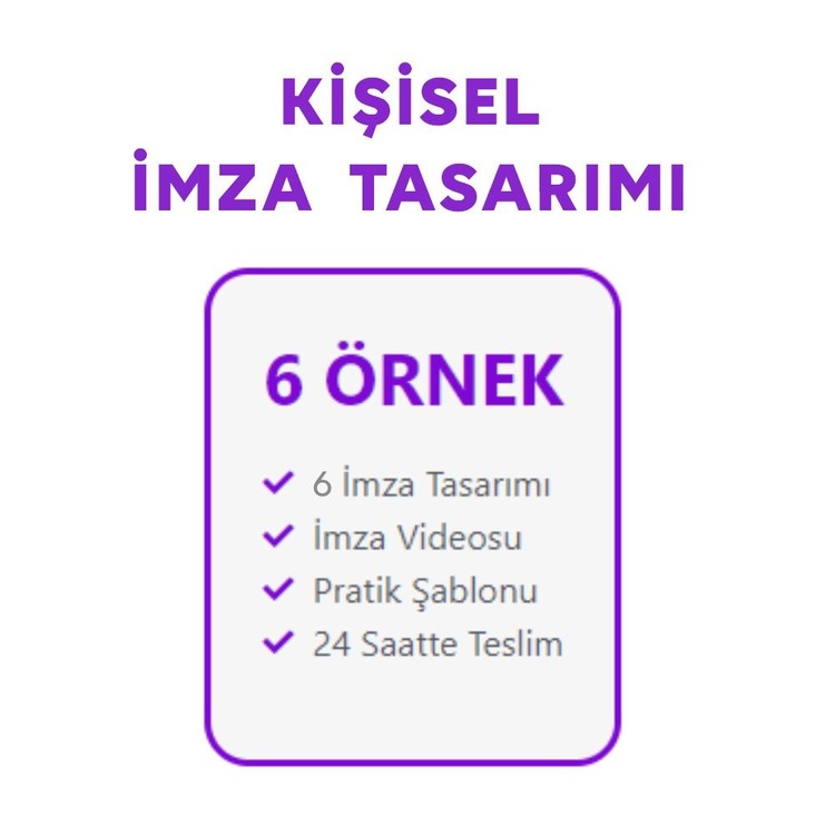 Kişisel imza tasarımı (6 örnekli)