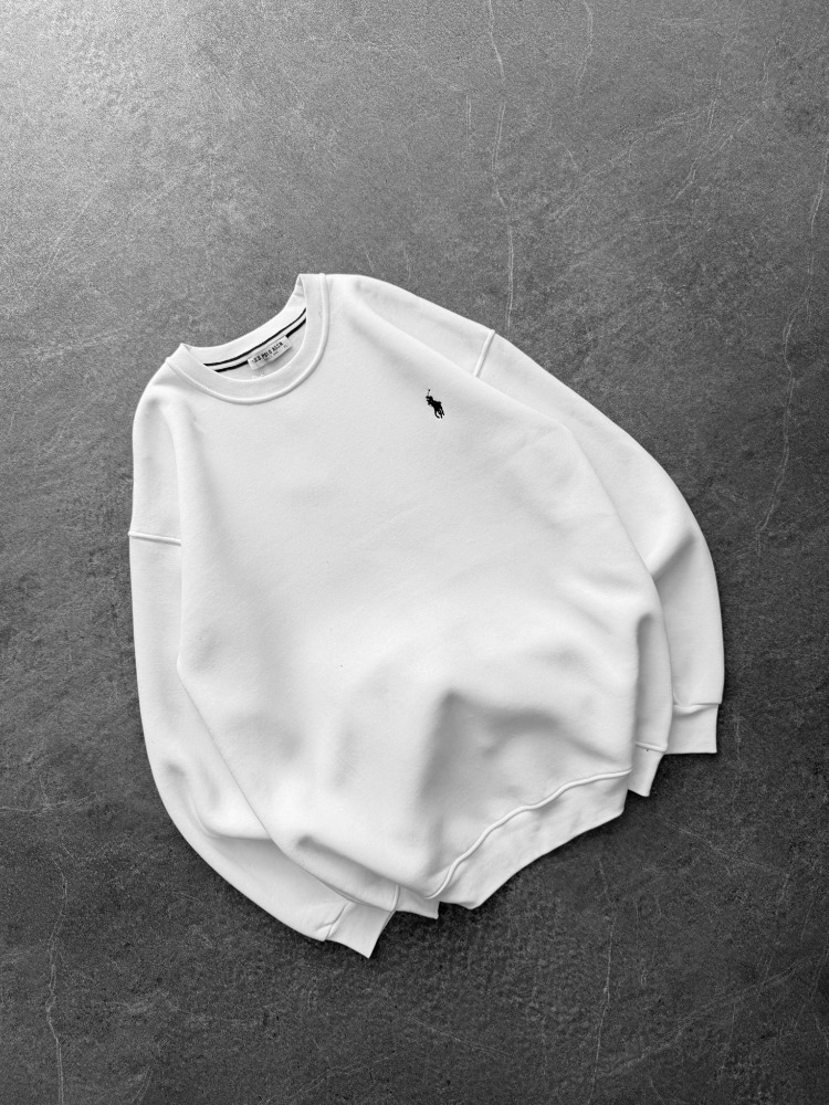 Nakışlı üç iplik şardonlu oversize sweat