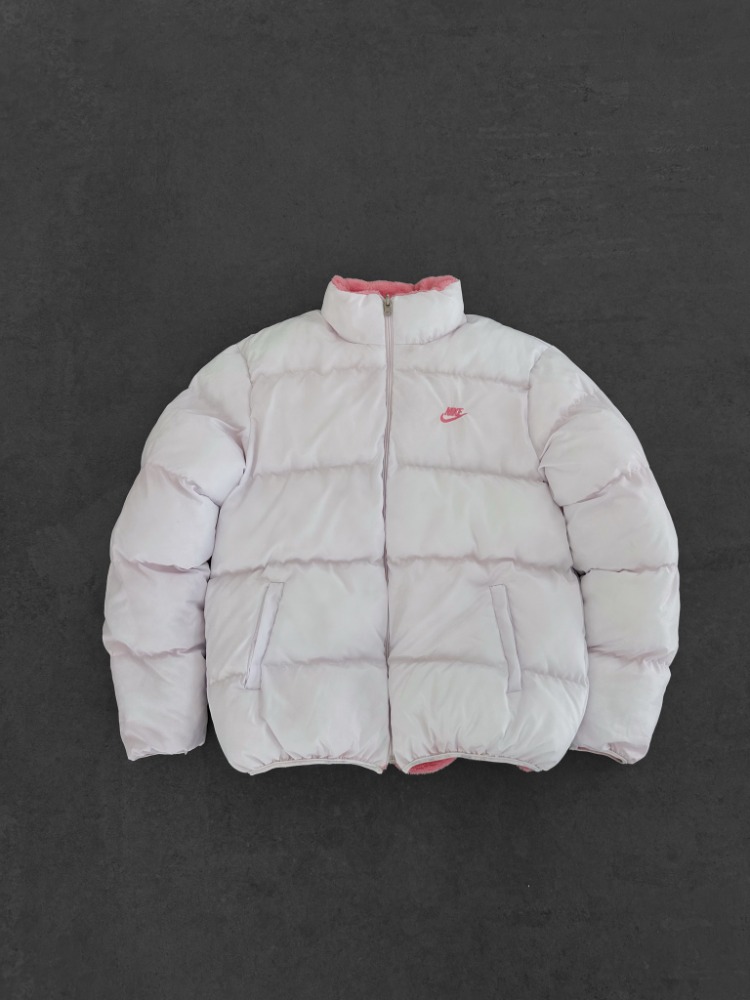 Nakışlı çift taraflı oversize kalıp kürklü mont