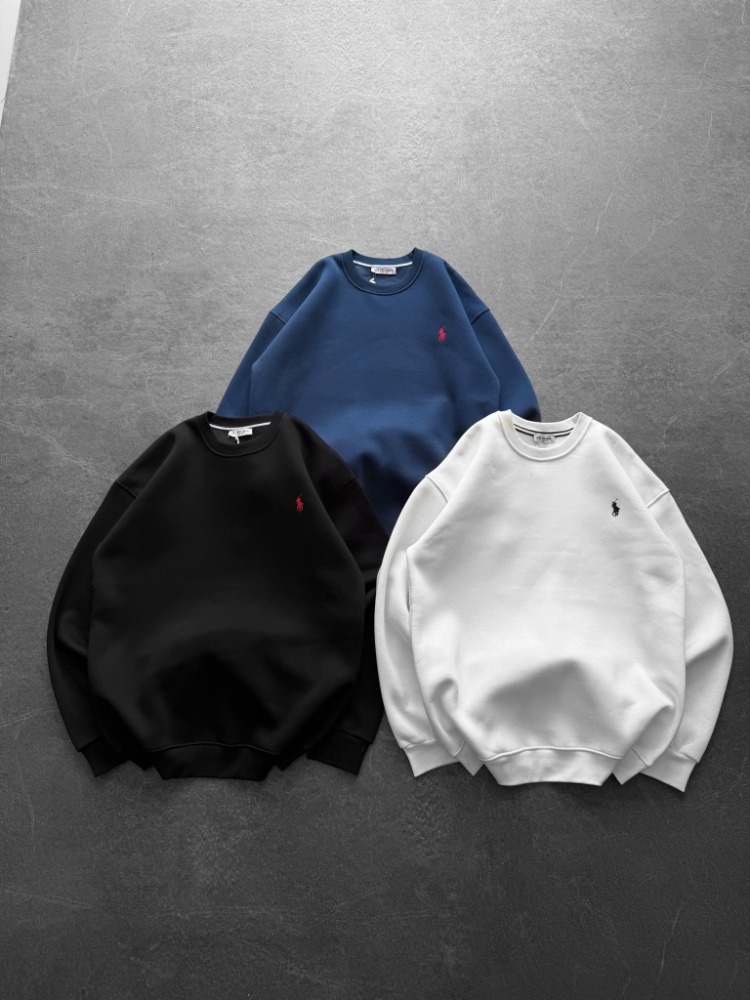 Nakışlı üç iplik şardonlu oversize sweat
