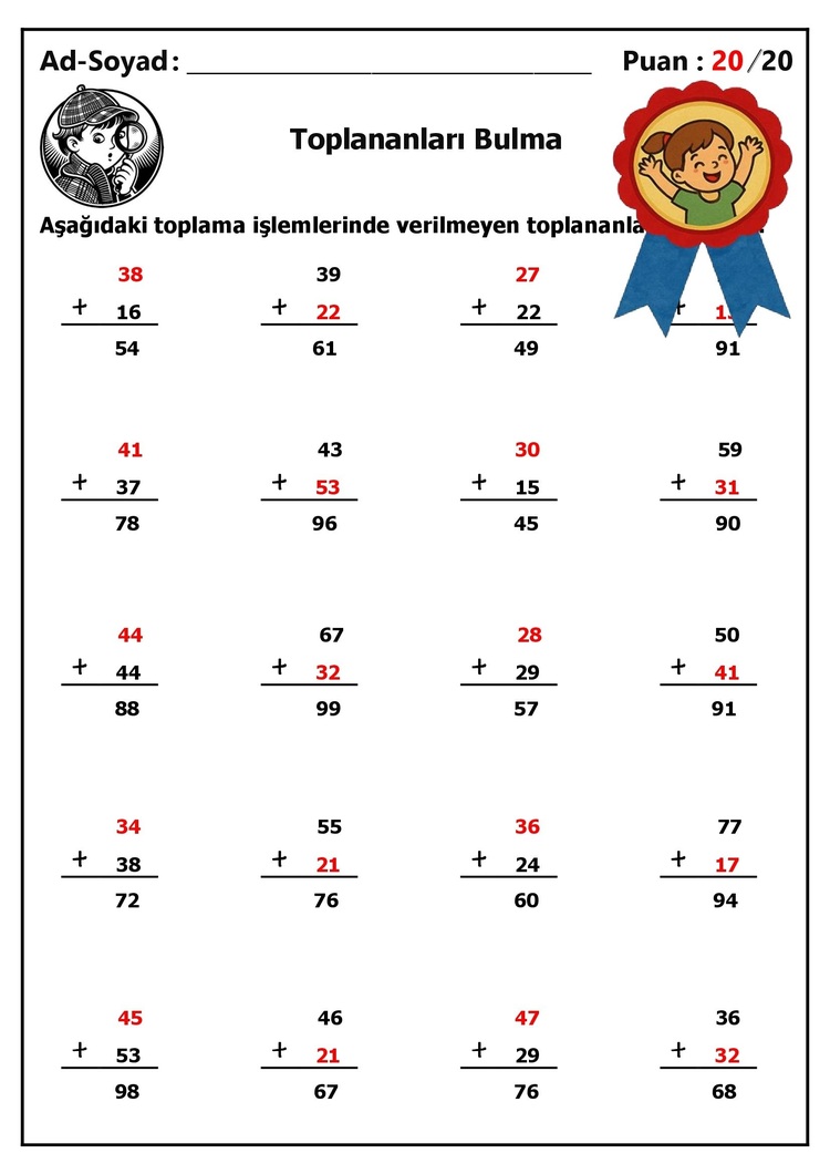 10 adet 2.Sınıf Toplananları Bulma İşlemleri - Hemen İndirilebilir