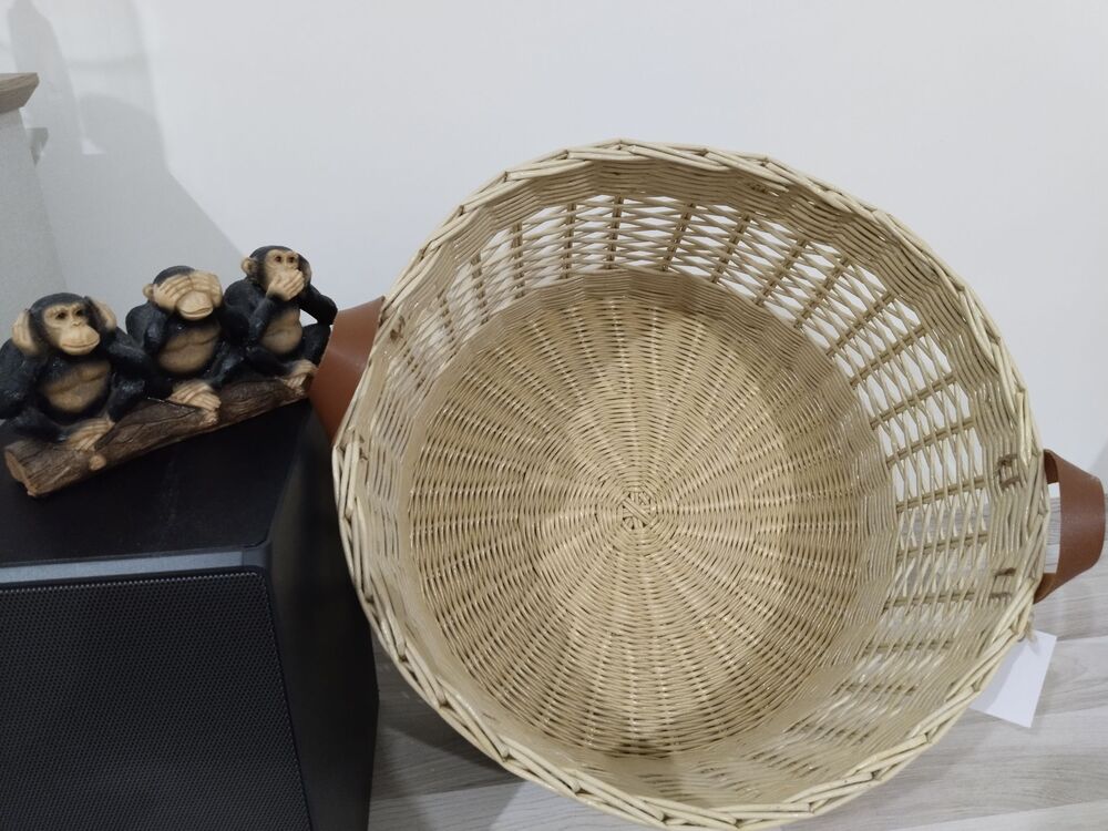 45x30 cm deri kulplu sepet